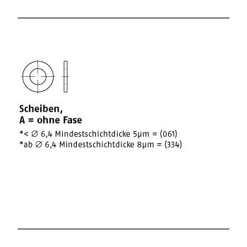 DIN 125 gelb verzinkt A 21 100 Stück