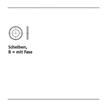 50 Stück DIN 125 A2 140 HV Form B Scheiben mit Fase 21x37x3 mm