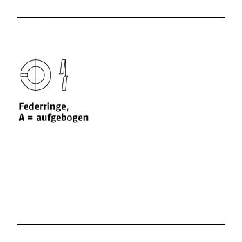 1000 Stück DIN 127 Federstahl Form A Federringe aufgebogen A 6 mm