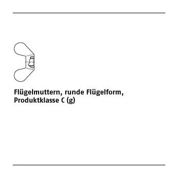 25 Stück DIN 315 A2 Flügelmuttern runde Flügelform Produktklasse C (g) M10 mm
