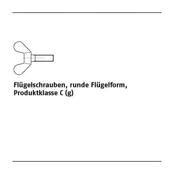 10 Stück DIN 316 Messing Flügelschrauben runde Flügelform Produktklasse C (g) M12x50 mm