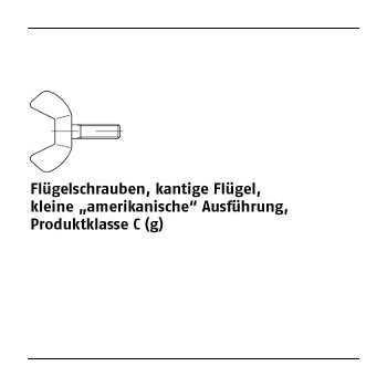 10 Stück DIN 316 A2 Flügelschrauben kantige Flügel amerikanische Ausführung Produktklasse C M8x40 mm