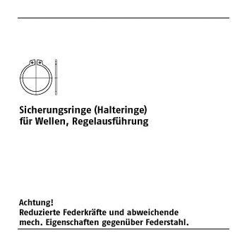 25 Stück DIN 471 1.4122 Regel Sicherungsringe (Halteringe) für Wellen Regelausführung 28x15 mm