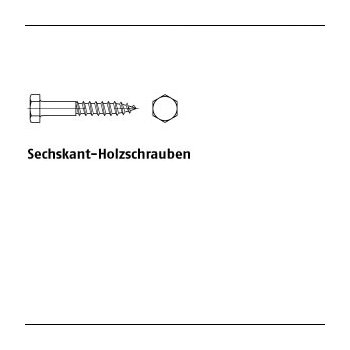 10 Stück DIN 571 A2 Sechskant Holzschrauben 12x160 mm