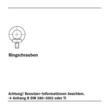 1 Stück DIN 580 A4 Ringschrauben M16 mm