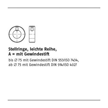 10 Stück DIN 705 A1 Form A Stellringe leichte Reihe mit Gewindestift A 6x12x8 mm