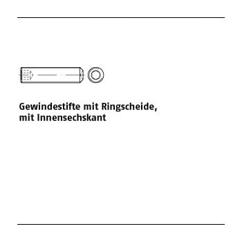 50 Stück DIN 916 A1/A2 Gewindestifte mit Ringschneide mit Innensechskant M2x3 mm