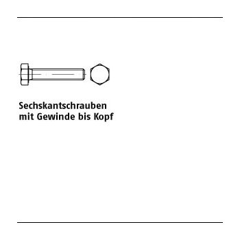 1 Stück DIN 933 8.8 galvanisch verzinkt Sechskantschrauben mit Gewinde bis Kopf M24x240 mm