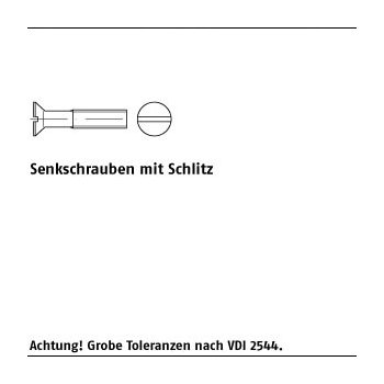 200 Stück DIN 963 Kunststoff PA Senkkopfschrauben mit Schlitz M6x25 mm