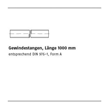 1 Stück DIN 975 Messing Gewindestangen Länge 1000 mm M10 mm