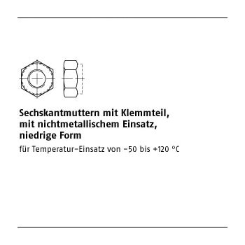 DIN 985 galvanisch verzinkt Sicherungsmuttern M6 1000 Stück