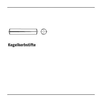 100 Stück DIN 1471 A1 Kegelkerbstifte 3x25 mm