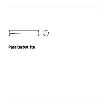 100 Stück DIN 1472 Stahl Passkerbstifte 6x22 mm