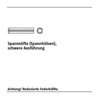 100 Stück DIN 1481 1.4310 Spannstifte (Spannhülsen) schwere Ausführung 1x4 mm