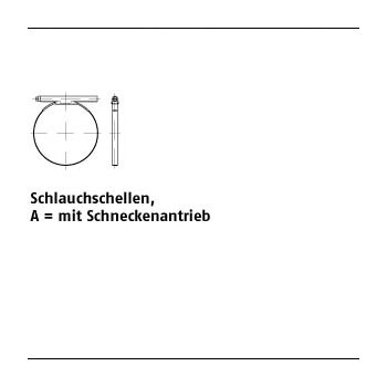 100 Stück DIN 3017 Stahl (W1) Form A galvanisch verzinkt Schlauchschellen mit Schneckenantrieb 25 40/ 9 C7 mm