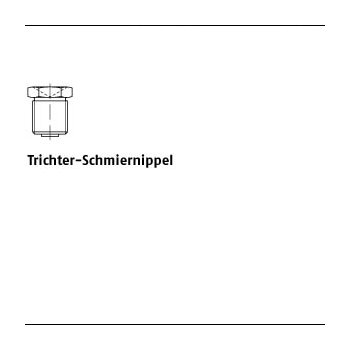 100 Stück DIN 3405 Stahl Form A galvanisch verzinkt Trichter Schmiernippel AM6x1 mm