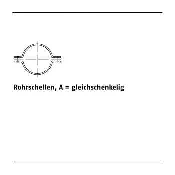 1 Stück DIN 3567 1.4571 (A5) Form A Rohrschellen gleichschenkelig A43 / NW 32 mm