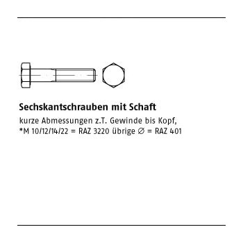 100 Stück ISO 4014 8.8 Sechskantschrauben mit Schaft M10x40 mm