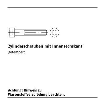 500 Stück ISO 4762 10.9 galvanisch verzinkt Zylinderschrauben mit Innensechskant M4x35 mm