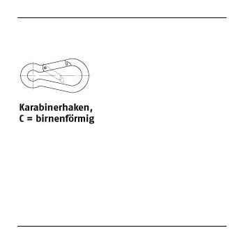 100 Stück DIN 5299 Stahl Form C galvanisch verzinkt Karabinerhaken birnenförmig C 40x4 mm