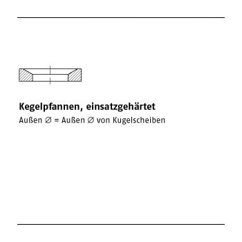 1 Stück DIN 6319 Stahl Form D Kegelpfannen einsatzgehärtet D 35x56x12 mm