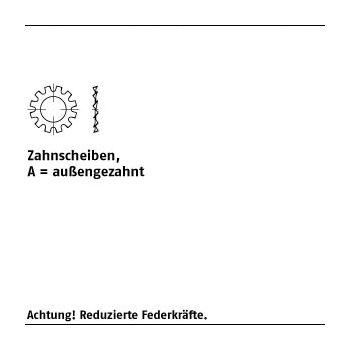 1000 Stück DIN 6797 1.4310 Form A Zahnscheiben außengezahnt A 6,4 mm