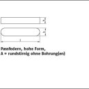 10 Stück DIN 6885 Stahl C45+C Form A Passfedern hohe...