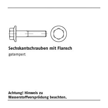 500 Stück DIN 6921 10.9 galvanisch verzinkt Sechskantschrauben mit Flansch M5x10 mm