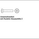 1000 Stück ISO 7045 A2 Z Linsenschrauben mit...