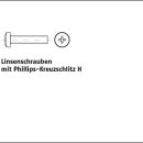 100 Stück DIN 7985 A2 H Linsenschrauben mit Phillips...