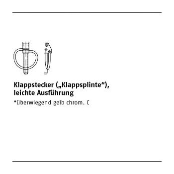 50 Stück DIN 11023 Stahl galvanisch verzinkt Klappstecker (Klappsplinte) leichte Ausführung 45x42 mm