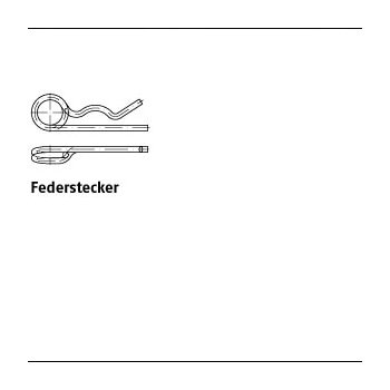 100 Stück DIN 11024 Stahl galvanisch verzinkt Federstecker 5 / 201 26 mm