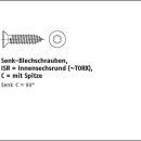 1000 Stück ISO 14586 A2 Form C ISR Senkkopf...