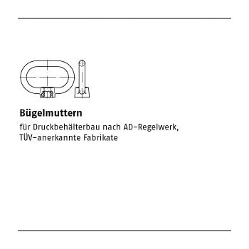 1 Stück DIN 28129 C35E AD W7 galvanisch verzinkt Bügelmuttern M16 mm