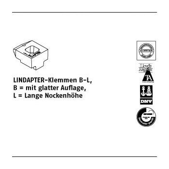 1 Stück GTW 40 B L feuerverzinkt LINDAPTER Klemmen B L mit glatter Auflage lange Nockenhöhe LM10 / 70** mm