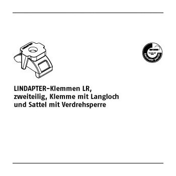 1 Stück GTW 40 LR galvanisch verzinkt LINDAPTER Klemmen LR zweiteilig Klemme mit Langloch u. Sattel mit Verdrehsperre M10 / 3  10 mm