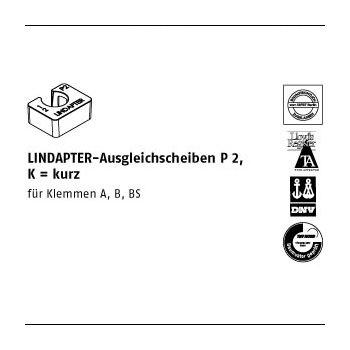 1 Stück Temperguss P 2 K galvanisch verzinkt LINDAPTER Ausgleichsscheiben P 2 kurz M8 / 80 ** mm