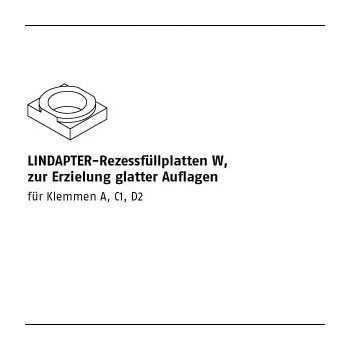 1 Stück Temperguss W galvanisch verzinkt LINDAPTER Rezessfüllplatten W zur Erzielung glatter Auflagen W 10 / 55 mm