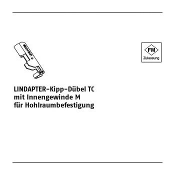 1 Stück GTW 40 TC galvanisch verzinkt LINDAPTER Kipp Dübel TC mit Innengewinde für HohlraumBefestigung TC 8 mm