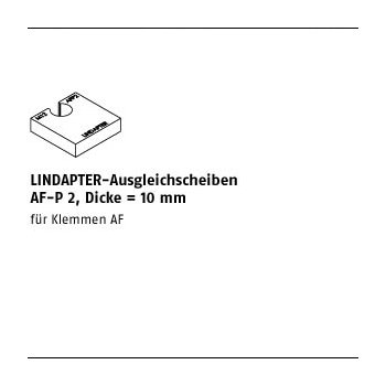 1 Stück Stahl AF P 2 feuerverzinkt LINDAPTER Ausgleichsscheiben AF P 2 Dicke = 10 mMAF M12 P2 mm