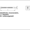 100 Stück PA 6.6 W T W schwarz (BK) Kabelbinder...