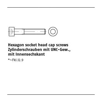 200 Stück ASME B 18.3 ASTMA 574 UNC Hexagon socket head cap screws Zylinderschrauben mit UNC Gew. mit ISK #2x1/4 mm