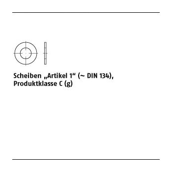 200 Stück Stahl Scheiben1 (ähnl. DIN 134) Produktklasse C (g) 32x8x05 mm