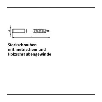 100 Stück A2 Typ 23 E Stockschrauben mit metrischeMund Holzschraubengewinde M6x160 mm