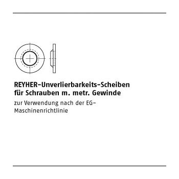 100 Stück Kunststoff RUV  A REYHER Unverlierbarkeits Scheiben für Schrauben m. metr. Gewinde 4/42x90x12 mm