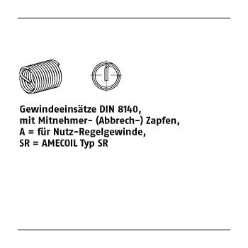 25 Stück A2 Form A SR Gewindeeinsätze DIN 8140 für Nutz Regelgewinde M3x3 mm