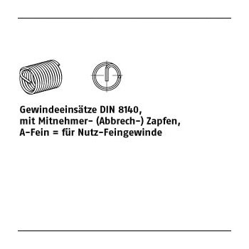 25 Stück A2 Form A Fein Gewindeeinsätze DIN 8140 für Nutz Feingewinde M10x1x10 mm