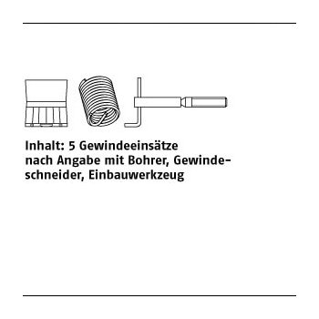 1 Stück AMECOIL Sortimente ?MINIKIT? Typ SR AMECOIL Sortimente mit Einsätzen Bohrer Gew. schneider Einbauwerkz. M5 mm