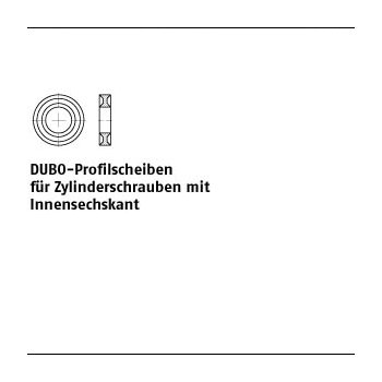 100 Stück Kunststoff PA 6 naturfarben DUBO Profilscheiben für Zylinderschrauben mit Innensechskant 300  M5x3 mm