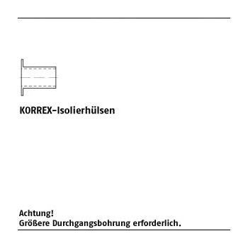 100 Stück Kunststoff PA 6 weiss KORRExIsolierhülsen M4x10 mm